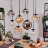 Gastor Lampadario a sospensione, Lampada a sfera, Lampada a sospensione Ambrato, Cromo, Chiaro, Grigio fumo, 8-Luci
