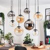 Gastor Lampadario a sospensione, Lampada a sfera, Lampada a sospensione Ambrato, Cromo, Chiaro, Grigio fumo, 8-Luci