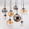 Gastor Lampadario a sospensione, Lampada a sfera, Lampada a sospensione Ambrato, Cromo, Chiaro, Grigio fumo, 8-Luci