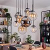 Gastor Lampadario a sospensione, Lampada a sfera, Lampada a sospensione Ambrato, Cromo, Chiaro, Grigio fumo, 8-Luci