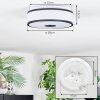 Elran Plafoniera LED Nero, Bianco, 1-Luce