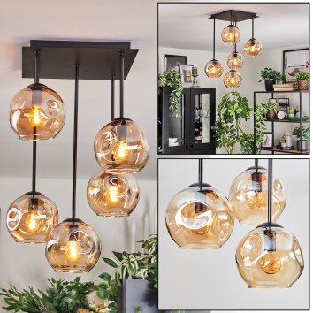 Ripoll Plafoniera, Lampada a sfera Ambrato, 5-Luci