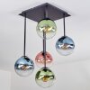 Gastor Plafoniera, Lampada a sfera Blu, Verde, Chiaro, Ramato, 5-Luci