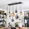 Gastor Lampadario a sospensione, Lampada a sfera, Lampada a sospensione Ambrato, Cromo, Chiaro, Grigio fumo, 8-Luci