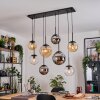 Gastor Lampadario a sospensione, Lampada a sfera, Lampada a sospensione Ambrato, Cromo, Chiaro, Grigio fumo, 8-Luci