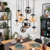 Gastor Lampadario a sospensione, Lampada a sfera, Lampada a sospensione Ambrato, Cromo, Chiaro, Grigio fumo, 8-Luci