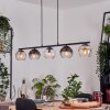 Koyoto Lampadario a sospensione, Lampada a sfera, Lampada a sospensione Ambrato, Chiaro, Grigio fumo, 5-Luci