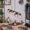 Koyoto Lampadario a sospensione, Lampada a sfera, Lampada a sospensione Ambrato, Chiaro, Grigio fumo, 5-Luci