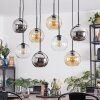 Koyoto Lampadario a sospensione, Lampada a sfera, Lampada a sospensione Ambrato, Cromo, Chiaro, Grigio fumo, 8-Luci