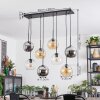 Koyoto Lampadario a sospensione, Lampada a sfera, Lampada a sospensione Ambrato, Cromo, Chiaro, Grigio fumo, 8-Luci