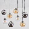 Koyoto Lampadario a sospensione, Lampada a sfera, Lampada a sospensione Ambrato, Cromo, Chiaro, Grigio fumo, 8-Luci