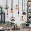 Koyoto Lampadario a sospensione, Lampada a sfera, Lampada a sospensione Ambrato, Cromo, Chiaro, Grigio fumo, 8-Luci