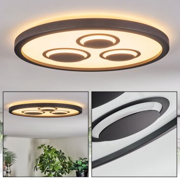 Ilyan Plafoniera, Panel LED Nero, 1-Luce