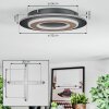 Lidor Plafoniera LED Nero, 1-Luce