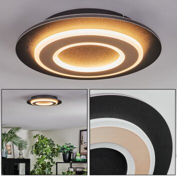 Lidor Plafoniera LED Nero, 1-Luce