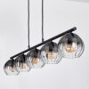 Koyoto Lampadario a sospensione, Lampada a sfera, Lampada a sospensione Chiaro, Grigio fumo, 5-Luci