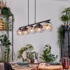 Koyoto Lampadario a sospensione, Lampada a sfera, Lampada a sospensione Ambrato, Chiaro, Grigio fumo, 5-Luci