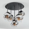 Ripoll Plafoniera, Lampada a sfera Cromo, Chiaro, Grigio fumo, 5-Luci