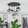 Koyoto Plafoniera, Lampada a sfera 41 cm Chiaro, Grigio fumo, 5-Luci
