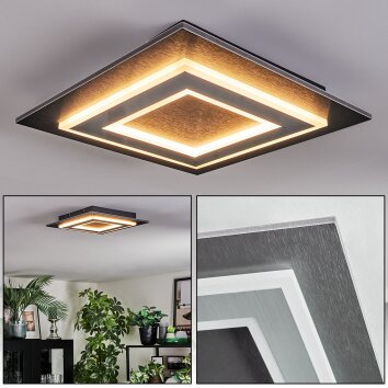 Lidor Plafoniera LED Nero, 1-Luce