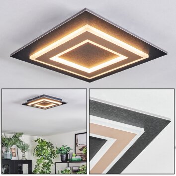 Lidor Plafoniera LED Nero, 1-Luce