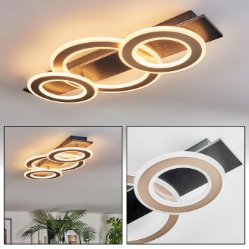Lidor Plafoniera LED Cromo, Nero, 1-Luce