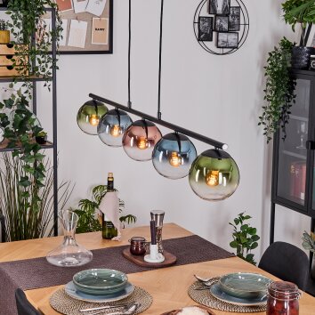 Gastor Lampadario a sospensione, Lampada a sfera, Lampada a sospensione Blu, Verde, Chiaro, Ramato, 5-Luci