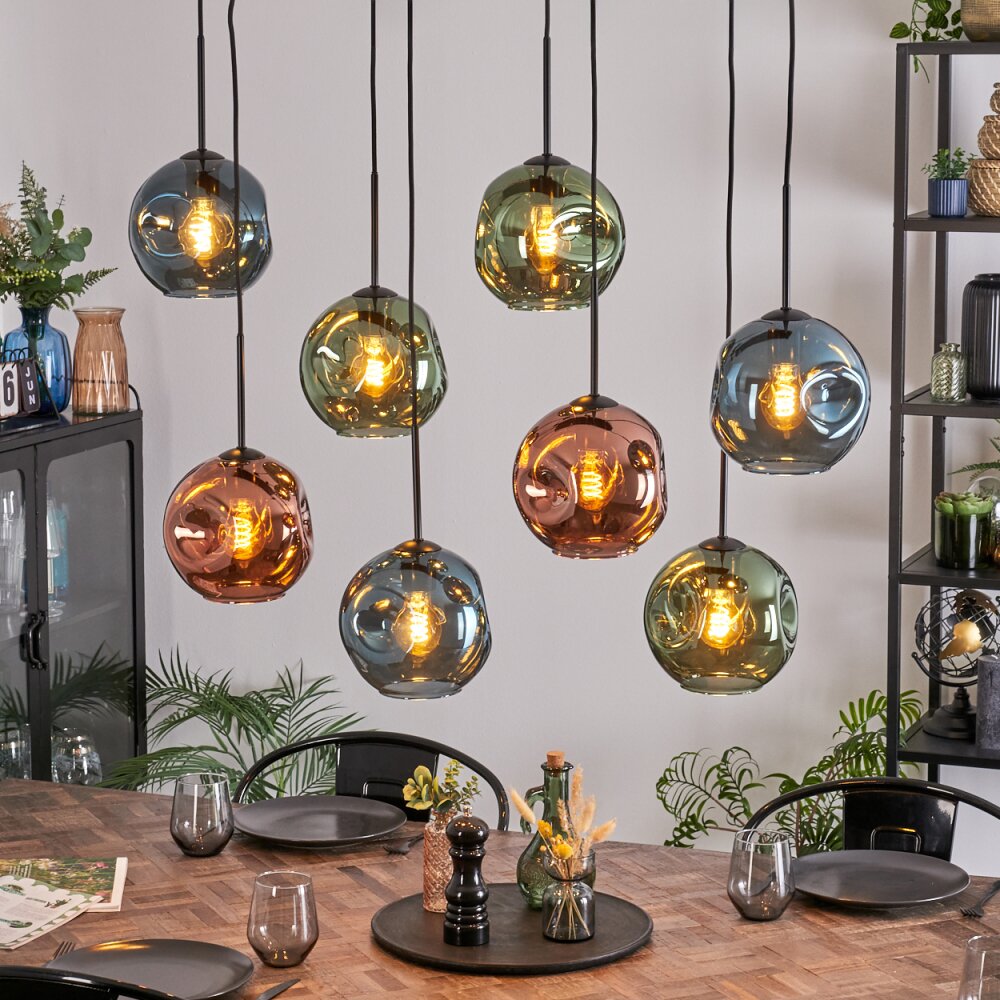 Ripoll Lampadario a sospensione, Lampada a sfera, Lampada a sospensione Blu, Verde, Ramato, 8-Luci main product photo