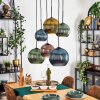 Koyoto Lampadario a sospensione, Lampada a sfera, Lampada a sospensione Blu, Oro, Verde, Ramato, 6-Luci