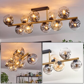 Ripoll Plafoniera, Lampada a sfera Oro, Nero, 10-Luci Ripoll Plafoniera, Lampada a sfera Oro, Nero, 10-Luci