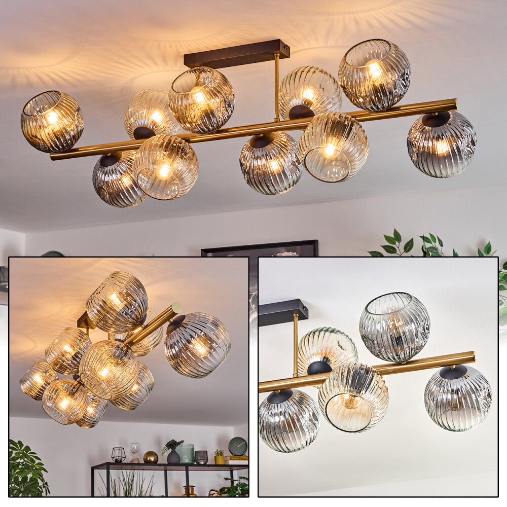 Ripoll Plafoniera, Lampada a sfera Oro, Nero, 10-Luci main product photo