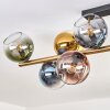 Koyoto Plafoniera, Lampada a sfera Oro, Nero, 10-Luci