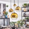 Koyoto Lampadario a sospensione, Lampada a sfera, Lampada a sospensione 35 cm Oro, Chiaro, 4-Luci