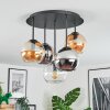 Koyoto Plafoniera, Lampada a sfera 37 cm Ambrato, Cromo, Chiaro, Grigio fumo, 5-Luci
