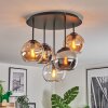 Koyoto Plafoniera, Lampada a sfera 37 cm Ambrato, Cromo, Chiaro, Grigio fumo, 5-Luci