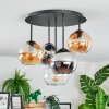 Koyoto Plafoniera, Lampada a sfera 37 cm Ambrato, Cromo, Chiaro, Grigio fumo, 5-Luci