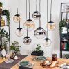 Gastor Lampadario a sospensione, Lampada a sfera, Lampada a sospensione Ambrato, Cromo, Chiaro, Grigio fumo, 8-Luci
