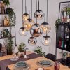 Gastor Lampadario a sospensione, Lampada a sfera, Lampada a sospensione Ambrato, Cromo, Chiaro, Grigio fumo, 8-Luci