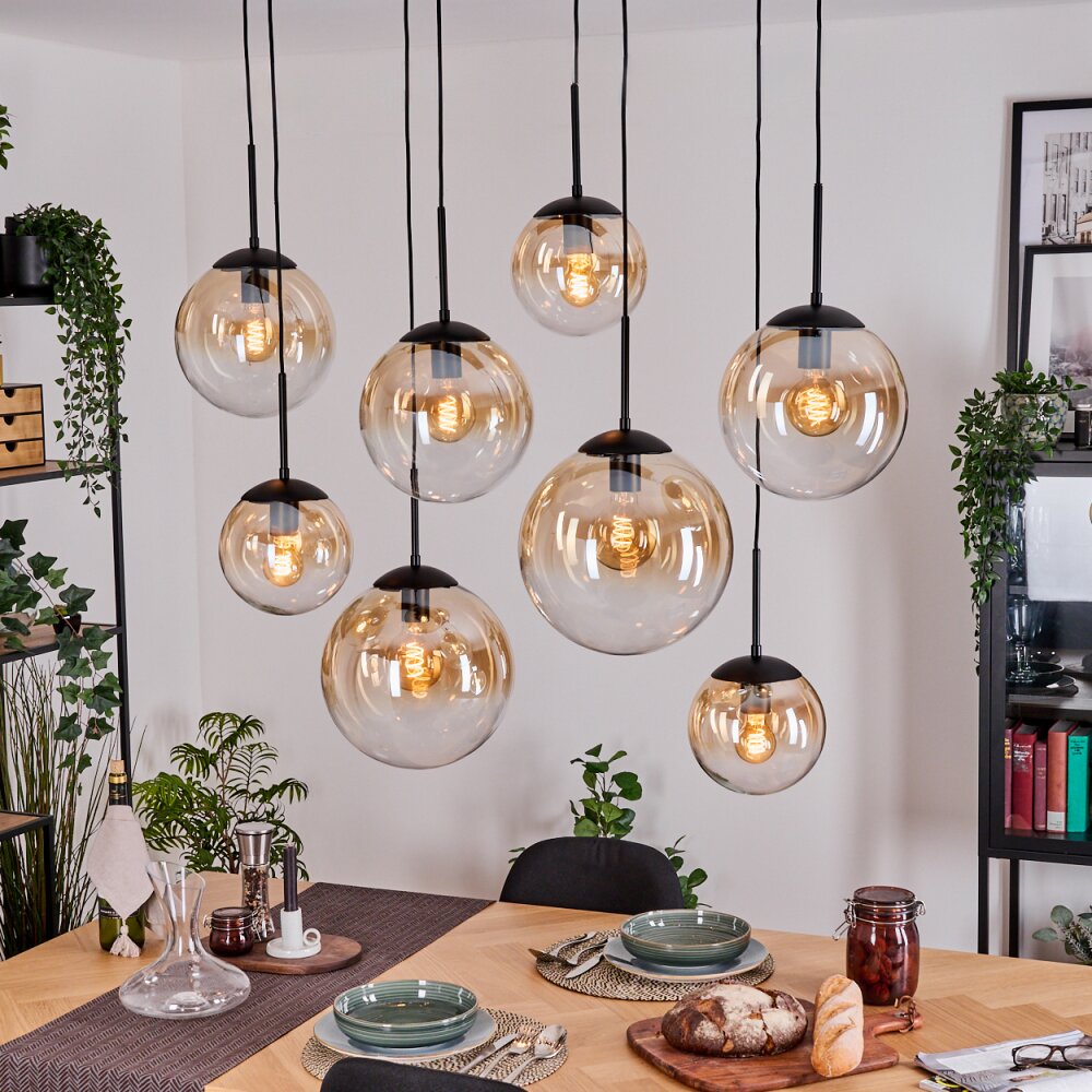 Gastor Lampadario a sospensione, Lampada a sfera, Lampada a sospensione Ambrato, Chiaro, 8-Luci main product photo