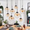 Gastor Lampadario a sospensione, Lampada a sfera, Lampada a sospensione Ambrato, Chiaro, 8-Luci