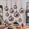 Gastor Lampadario a sospensione, Lampada a sfera, Lampada a sospensione Cromo, Grigio fumo, 8-Luci