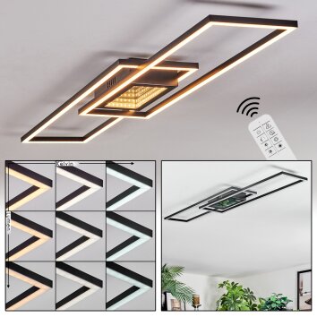 Manor Plafoniera LED Nero, 1-Luce, Telecomando