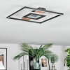 Hadel Plafoniera LED Aspetto del legno, Nero, 1-Luce