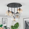 Koyoto Plafoniera, Lampada a sfera 45 cm Ambrato, Chiaro, Grigio fumo, 5-Luci