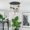 Koyoto Plafoniera, Lampada a sfera 45 cm Ambrato, Chiaro, Grigio fumo, 5-Luci