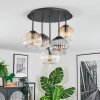 Koyoto Plafoniera, Lampada a sfera 45 cm Ambrato, Chiaro, Grigio fumo, 5-Luci
