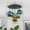 Koyoto Plafoniera, Lampada a sfera 45 cm Blu, Oro, Verde, 5-Luci
