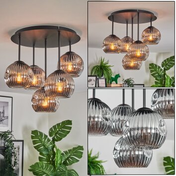 Ripoll Plafoniera, Lampada a sfera Grigio fumo, 5-Luci Ripoll Plafoniera, Lampada a sfera Grigio fumo, 5-Luci