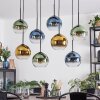 Koyoto Lampadario a sospensione, Lampada a sfera, Lampada a sospensione Blu, Oro, Verde, Chiaro, 8-Luci