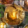 Ripoll Lampadario a sospensione, Lampada a sfera, Lampada a sospensione Blu, Cromo, Oro, Verde, Ramato, Grigio fumo, 8-Luci